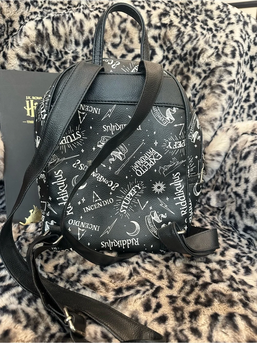Loungefly Black Harry Potter Script Mini Backpack